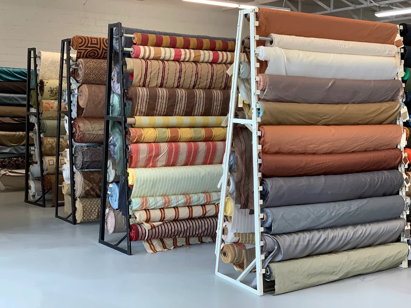 Fabric aisles at Uptown Fabrics